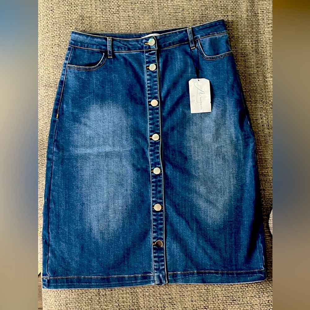NWT Button Up Denim Skirt